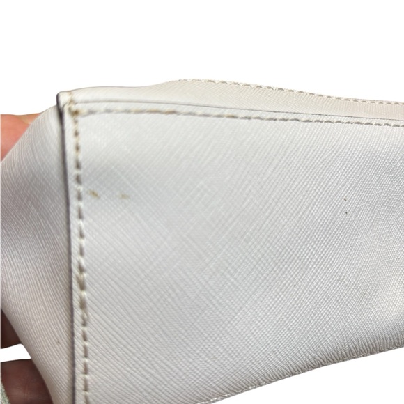 Rebecca Minkoff Saffiano Leather Crossbody Bag Ivory White - Picture 7 of 8